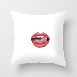 Tik Tok Red Lips Throw Pillow