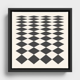 Geometric Shape Patterns 21 in black and beige themed Framed Canvas