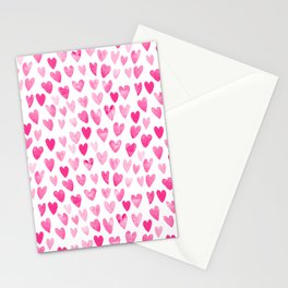 Hearts Pattern watercolor pink heart perfect essential valentines day gift idea for her Stationery Cards