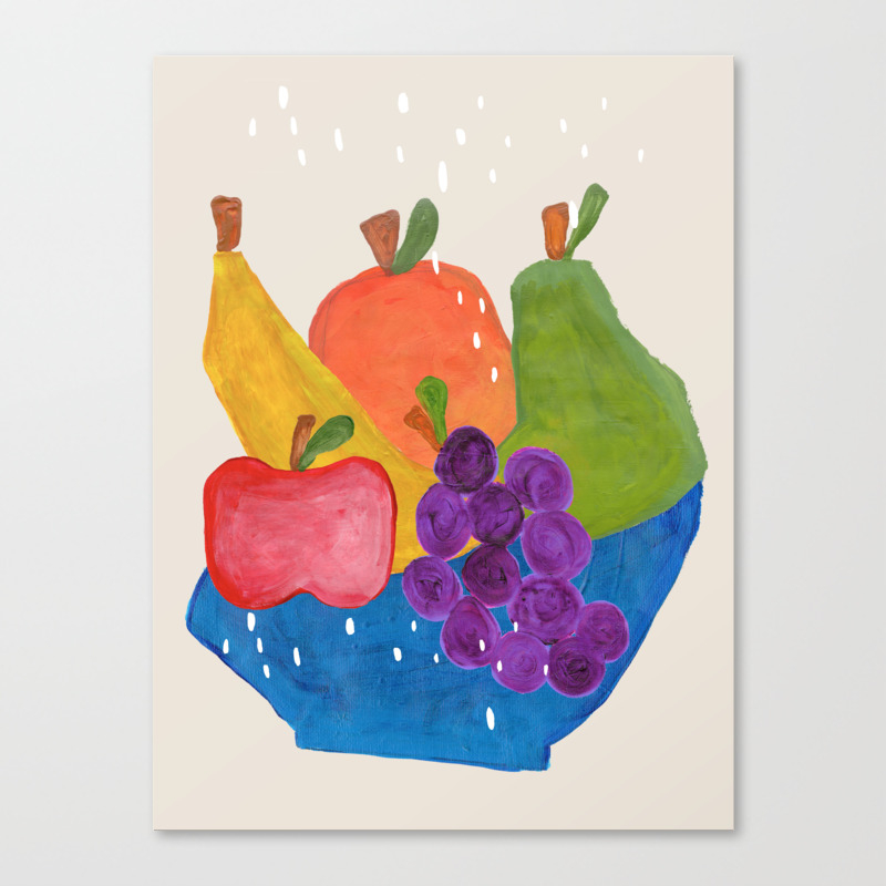 Indi S Fruit Bowl Minimalist Abstract Collage Acrylic Painting