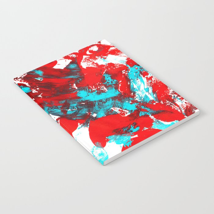 Teal and Red Abstract Notebook