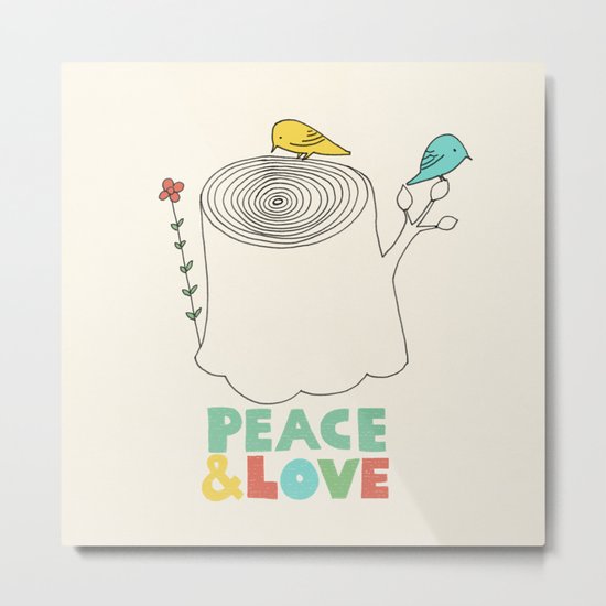 Peace & Love Metal Print