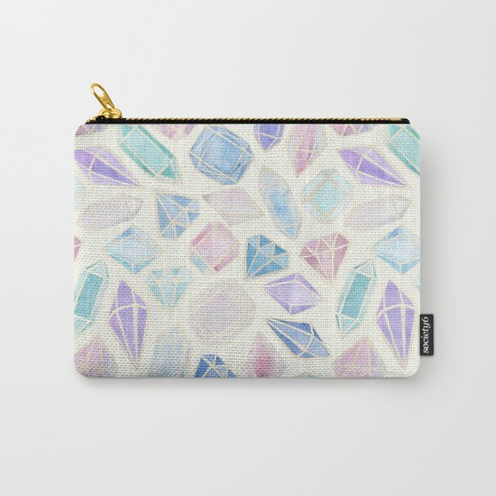 Pastel Watercolor Gems Carry-All Pouch