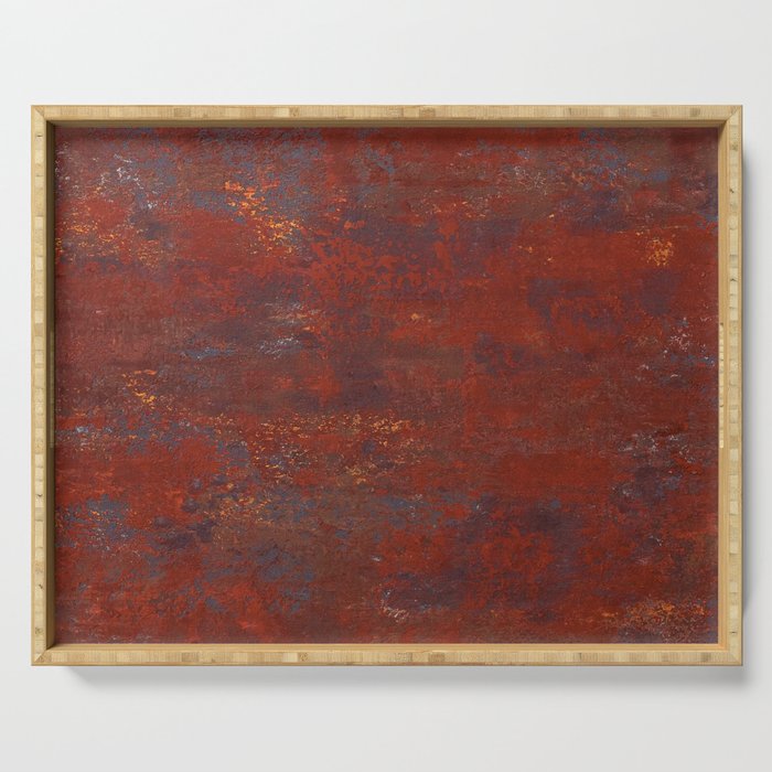 Realistic abstract grunge rusty decorative stucco textures for wall from plastic. Rust imitation   Serving Tray