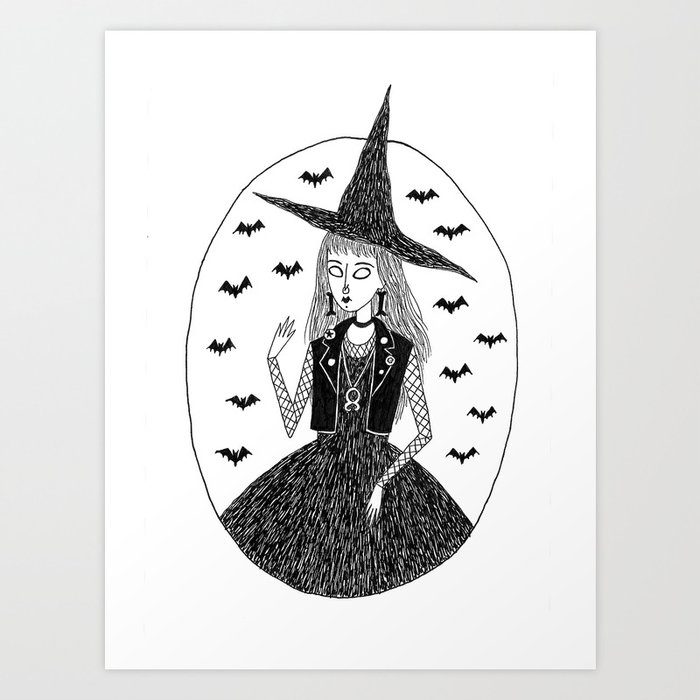 Goth/Punk Witch Art Print by Maria the Witch | Society6