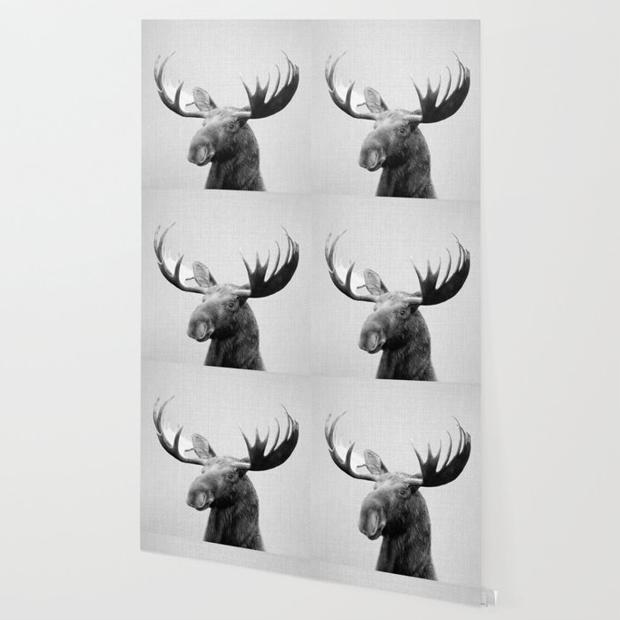 moose black white wallpaper by galdesign society6 society6