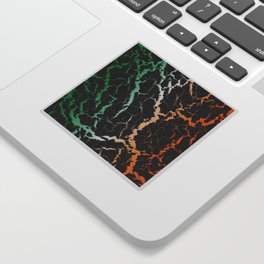 Cracked Space Lava - Green/White/Orange Sticker