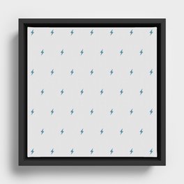 Blue Lightning Bolt Pattern Framed Canvas