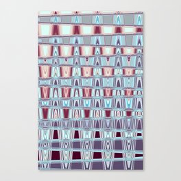 Pastel Blue Zigzag Line Art Canvas Print