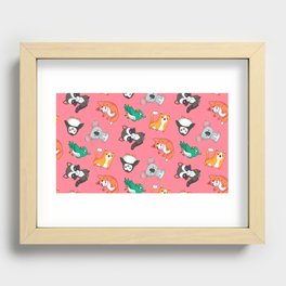 Zoo Animals Pattern Recessed Framed Print