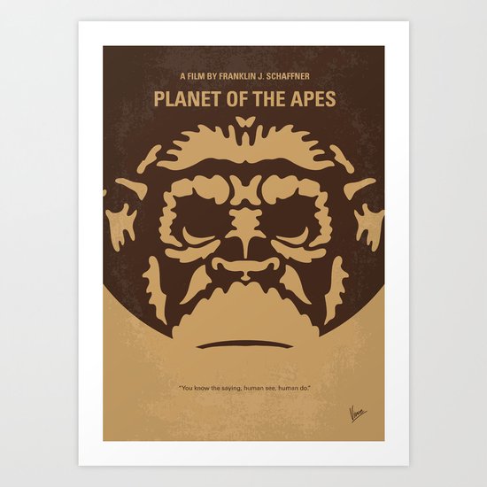 No270 My PLANET OF THE APES minimal movie poster Art Print