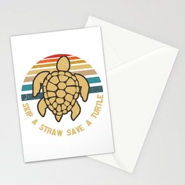Skip A Straw Save A Turtle Stationery Card