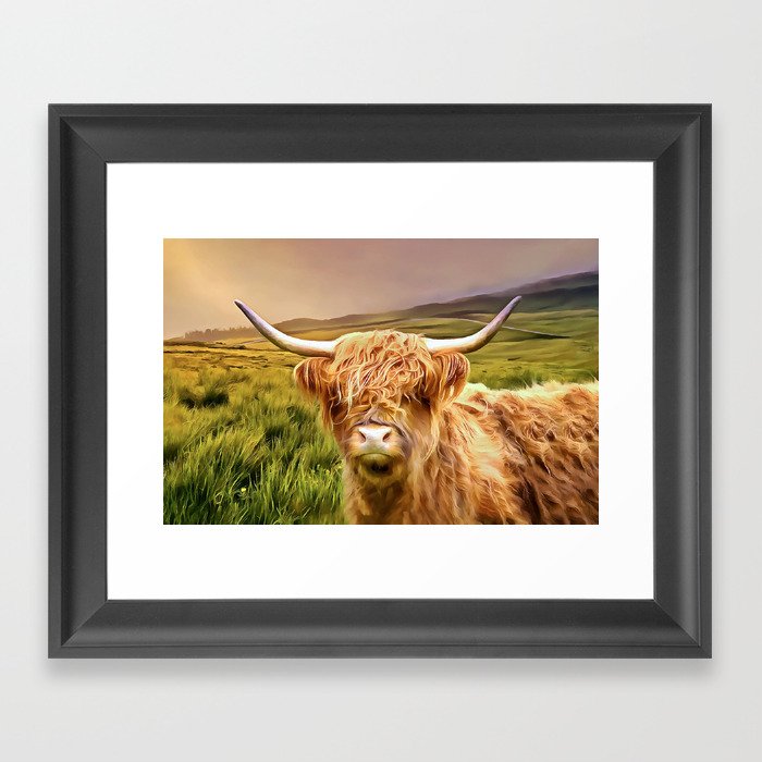 Highland Cow (Painting) Framed Art Print