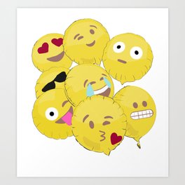 Emoji Balloons Art Print
