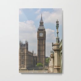 Elizabeth tower and the lights of Westminster bridge Metal Print | Digital, London, Photo, Westminster, Color 