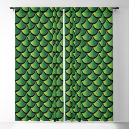Green Gradient Mermaid Scales Blackout Curtain