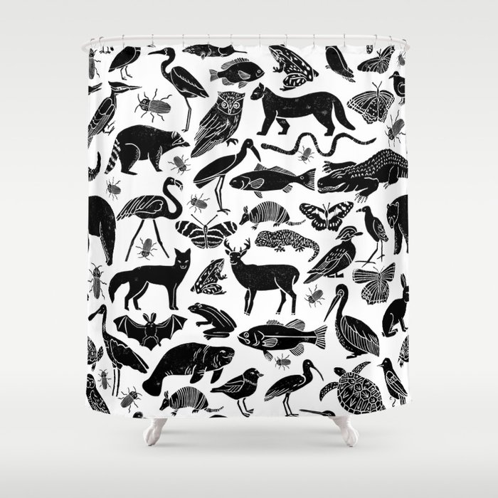 Linocut Animals Nature Inspired Printmaking Black And White
