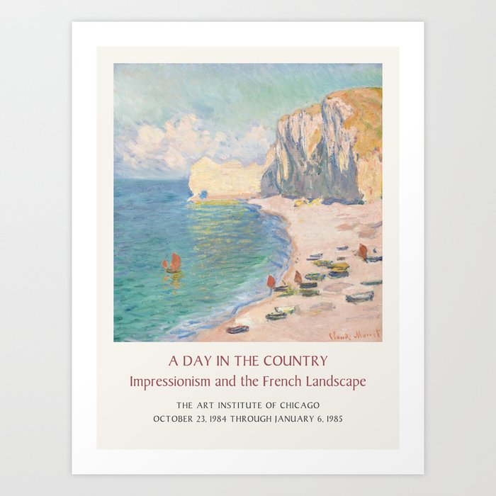 Claude Monet Étretat Beach and the Falaise d’Amont Art Exhibition Art Print