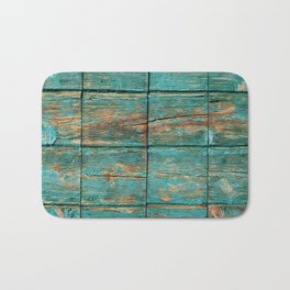 Rustic Teal Boards (Color) Bath Mat