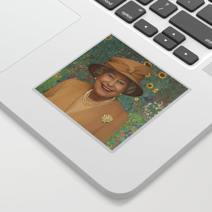 Queen Elizabeth II with Klimt Farm Garden Sticker