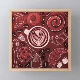 Red Cappuccino Coffee Shop Art Print Framed Mini Art Print