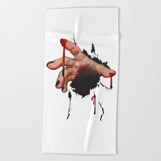 Bloody Zombie Hand Beach Towel