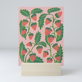 Strawberry plants Mini Art Print
