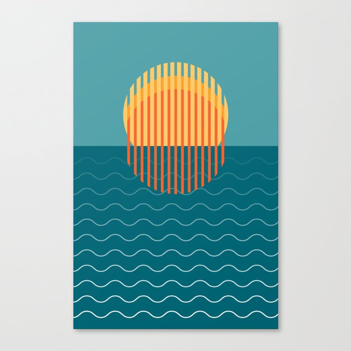 Minimalist Sunset Over Ocean, Travel Print, Sun Set Poster, Large ...
