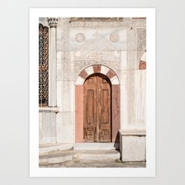 Wooden Door in Istanbul City | Arabic Mosque Architecture Art Print | Travel Photography in Turkey Art Print