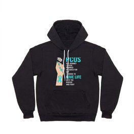 Inspirational Quotes Pcos Teal Pcos Warrior Hoody