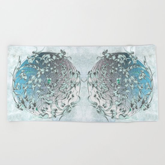 'The green world is man's sacred centre. Beach Towel