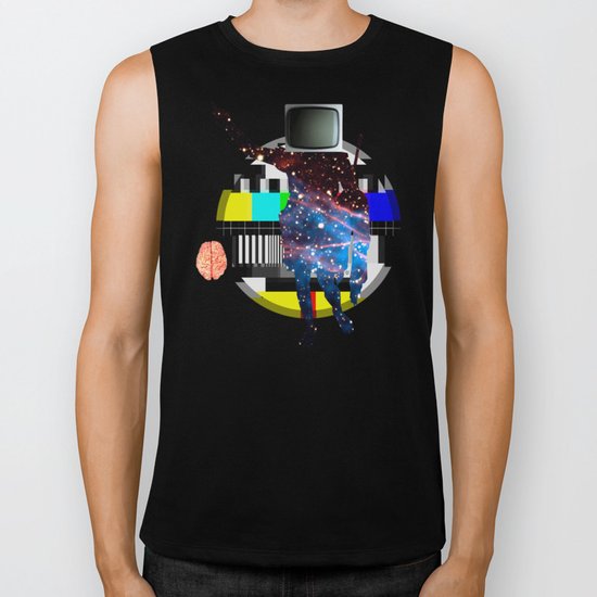 TV Brain Space Life Balance Biker Tank