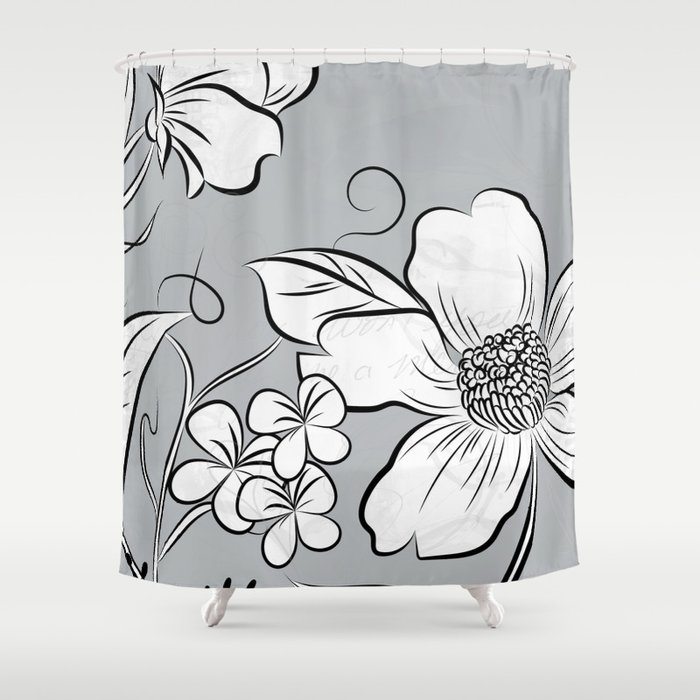 Merry Marsh Marigold Black And White Shower Curtain By