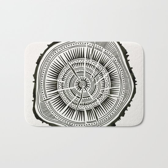 Paper Birch – Black Tree Rings Bath Mat