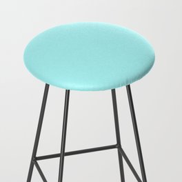 Celeste Blue Solid Color Popular Hues Patternless Shades of Blue Collection - Hex #B2FFFF Bar Stool