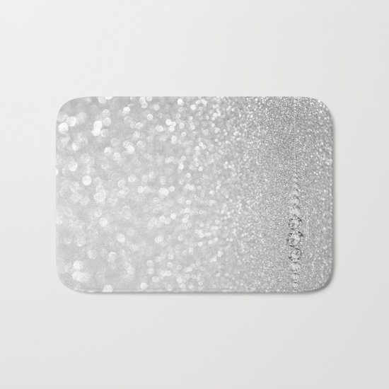Diamonds are girls best friends III- Silver elegant glitter effect Bath Mat