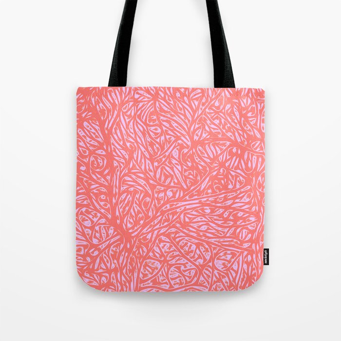 Summer Peach Pink Saffron - Abstract Botanical Nature Tote Bag