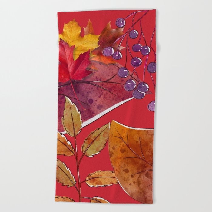 Fall Foliage Art Prints Beach Towel