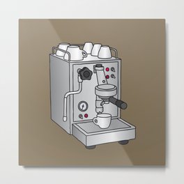 Espresso machine filter-holder Barista Metal Print | Cappuccino, Cream, Latte, Italian, Espressobar, Espresso, Frothmilkfoam, Milk, Cup, Coffeeshop 