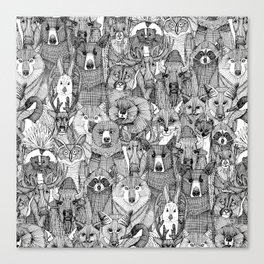 canadian animals black white Canvas Print