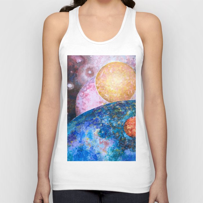 INCOMING- Colorful Abstract Impressionist Galaxy Painting  Tank Top