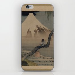 Boy Viewing Mount Fuji by Hokusai iPhone Skin