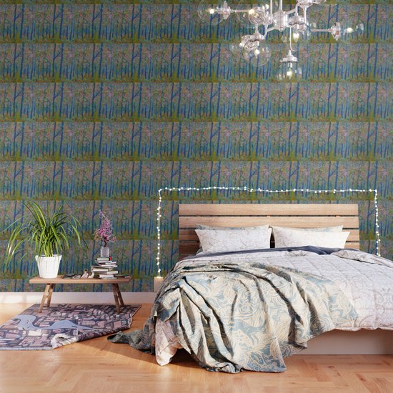 Impressionism Tree Forest Modern Home Decor Tree Art Wallpaper