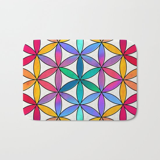 Flower of Life variation 3 Bath Mat