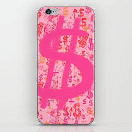 Pink Dollar Signs iPhone Skin | Painting, Graphicdesign, Popart, Pattern, Women, Streetart, Money, Manifest, Energy, Feminine 