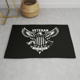 Veteran - Live to Serve Eagle with Stars and Stripes Shield Crossed Rifle and Sword Rug