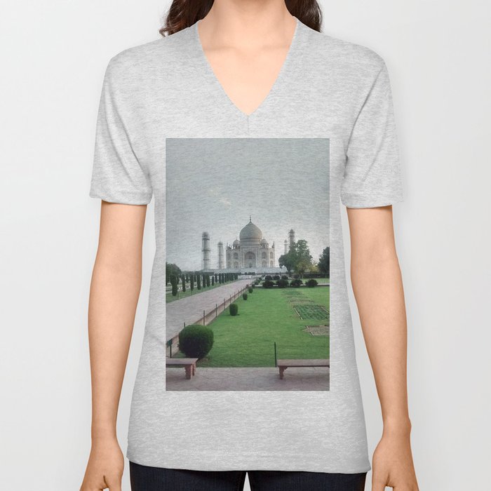 Taj Mahal Grounds V Neck T Shirt