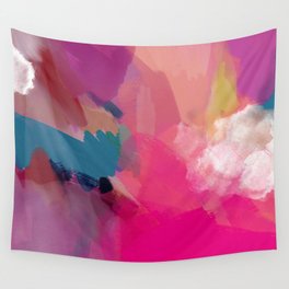 PINK abstract landscape Wall Tapestry