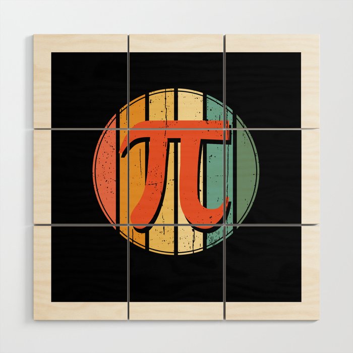 Vintage Retro Pi Math Geek Mathematician Pi Day Wood Wall Art