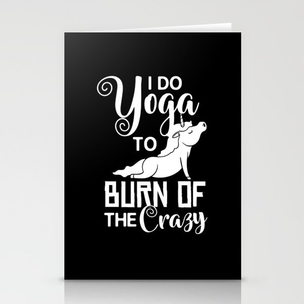Yoga Unicorn Beginner Workout Quotes Meditation Stationery Cards